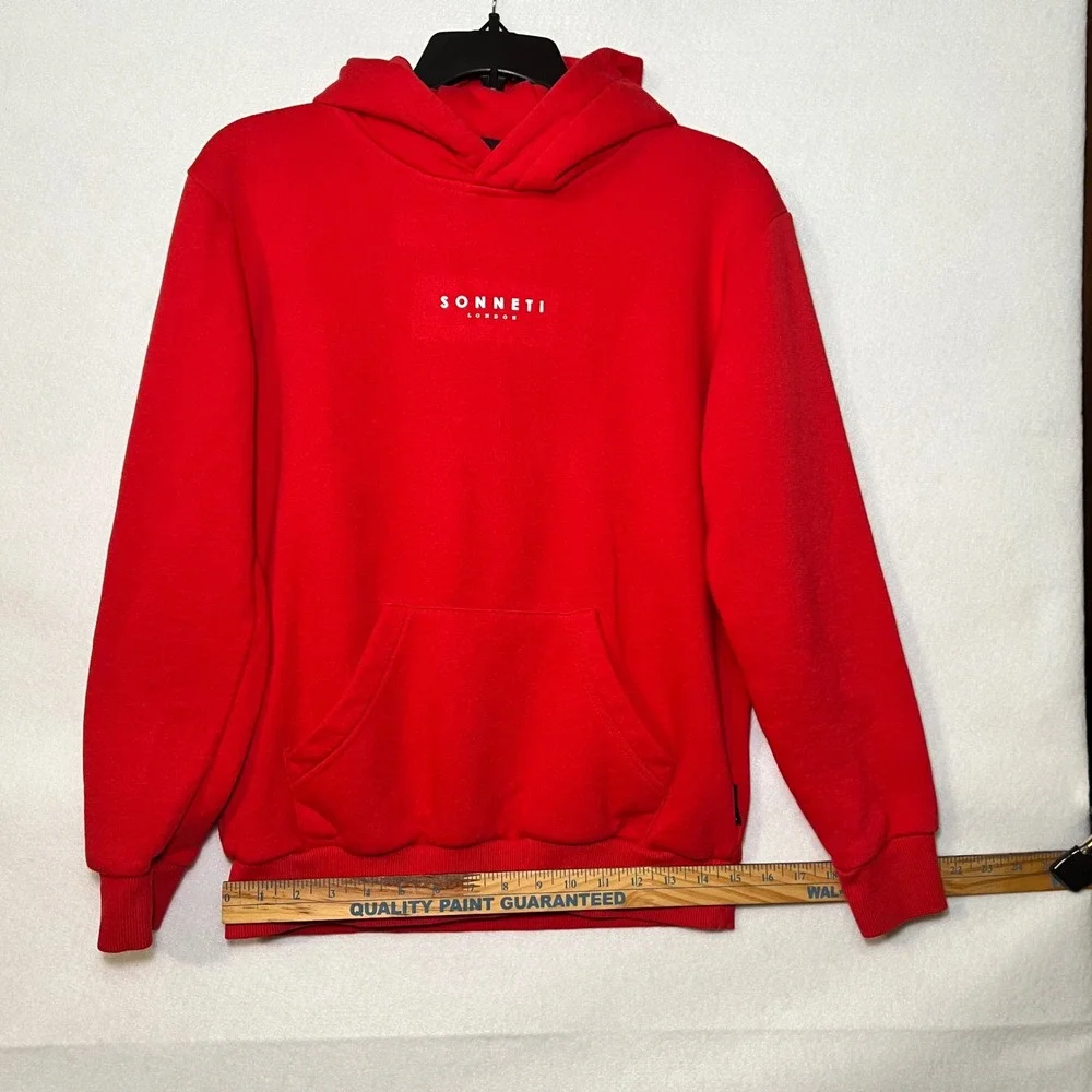 Sonneti London Kids XL Red Minimalist Pullover Hoodie Sweatshirt
